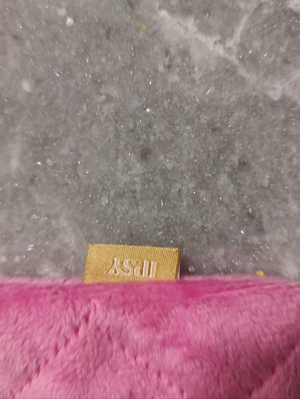 Ipsy cosmetic bag with soft pink/gold